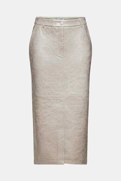 Metalická midi sukně s povrchovou úpravou