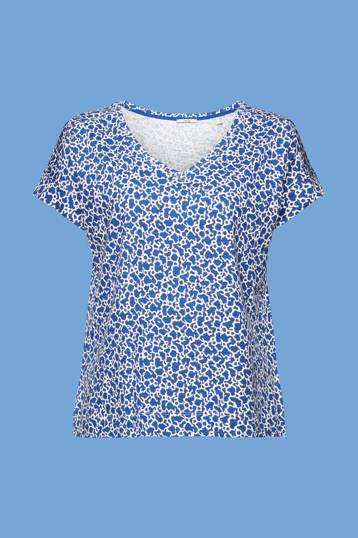 Bavlněné tričko se špičatým výstřihem a vzorem, INK, detail image number 6