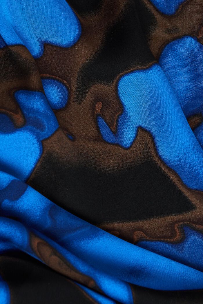 Saténová halenka s řasením a potiskem, BRIGHT BLUE, detail image number 6