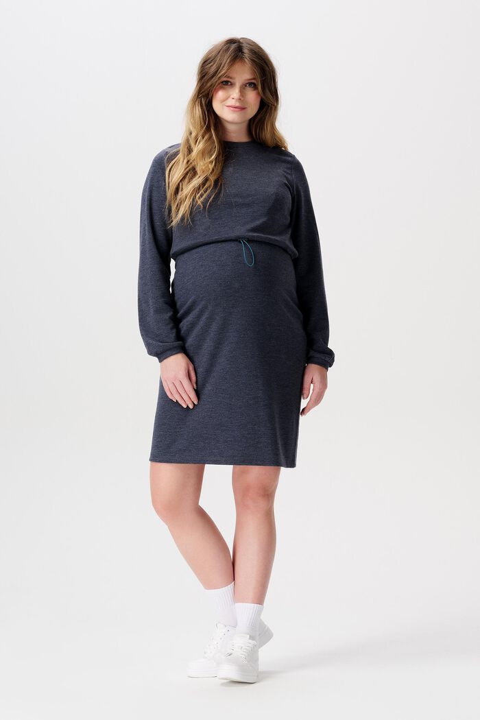 Těhotenské žerzejové šaty s úpravou pro kojení, DARK NAVY, detail image number 0