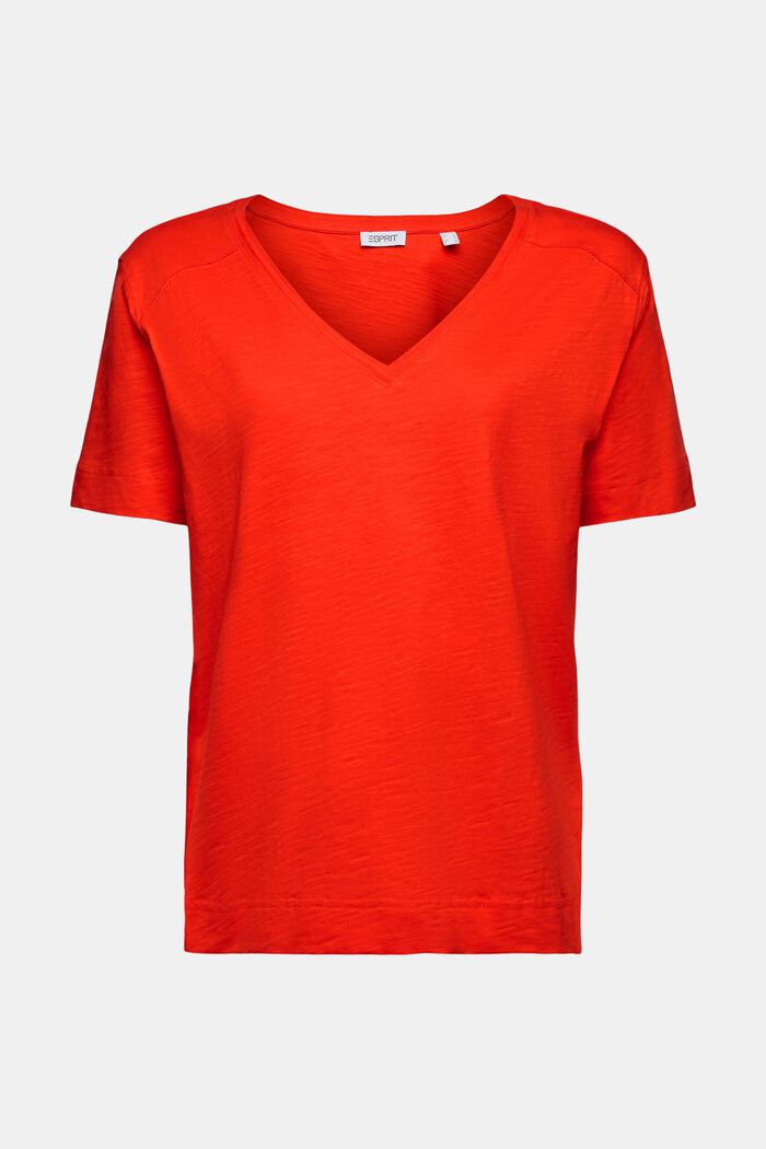 Tričko z žerzeje, se špičatým výstřihem, RED, detail image number 5