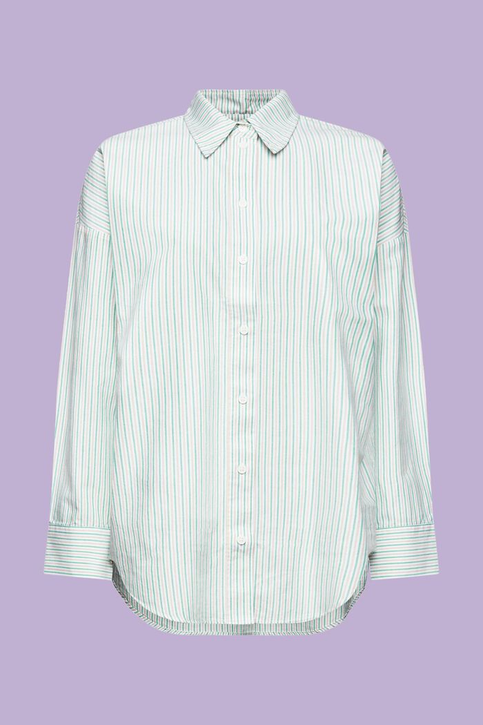 Bavlněná oversize košile s proužky, GREEN, detail image number 7