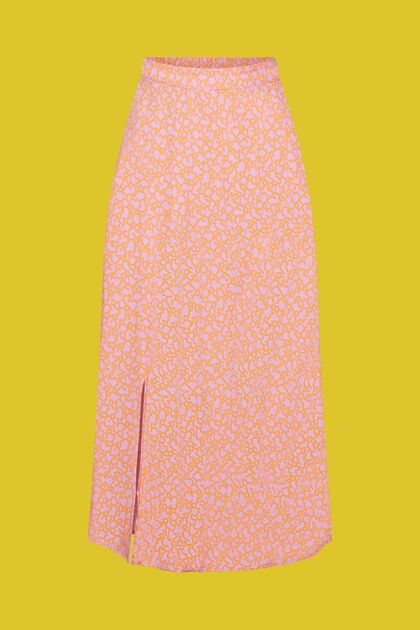 Midi sukně s celoplošným květinovým vzorem