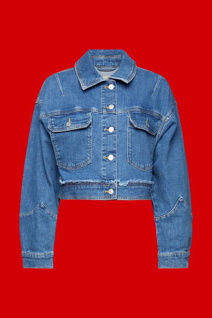 Oversize džínová zkrácená bunda, BLUE MEDIUM WASHED, detail image number 6