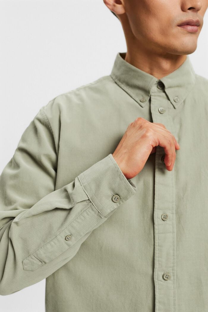 Manšestrová košile, 100% bavlna, DUSTY GREEN, detail image number 2