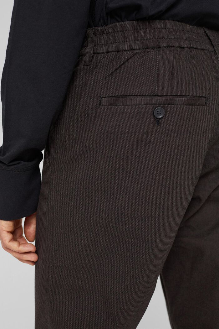 Chino kalhoty, počesaná tkanina, DARK BROWN, detail image number 5