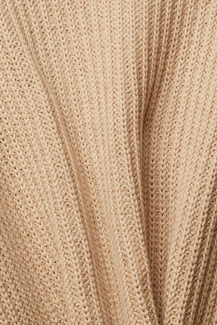 Hrubě pletený kardigan ze směsi bavlny, SAND, detail image number 0