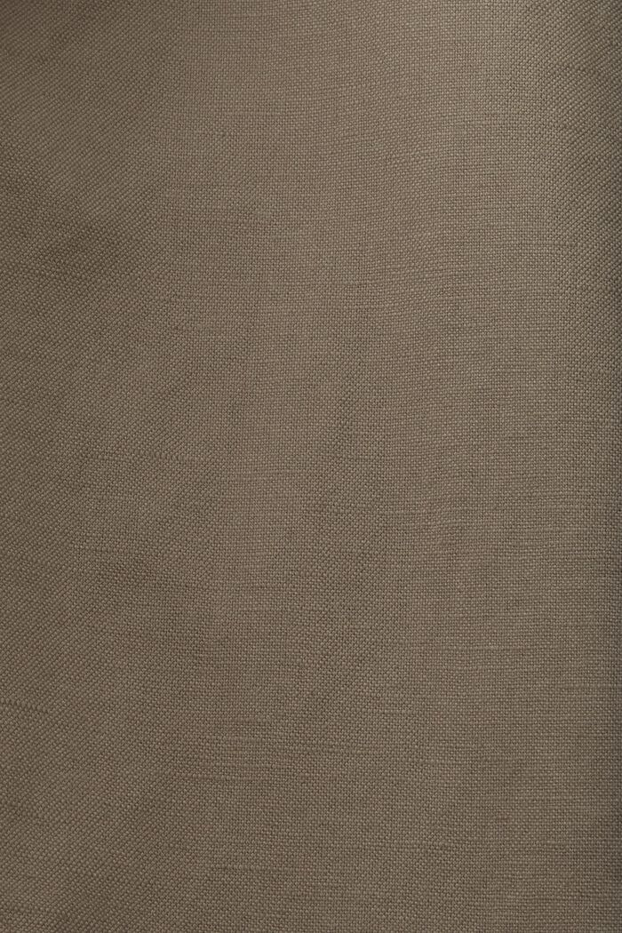 Kalhoty ze směsi bavlny a lnu, DUSTY GREEN, detail image number 7