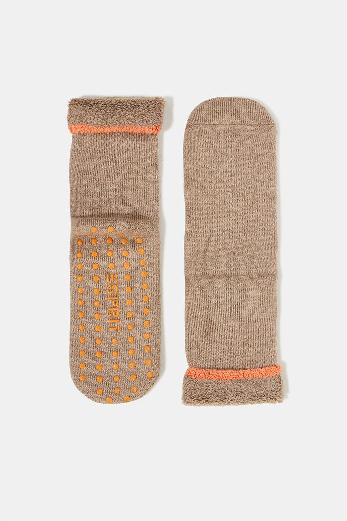 Měkké protiskluzové ponožky, směs s vlnou, NUTMEG MELANGE, detail image number 0