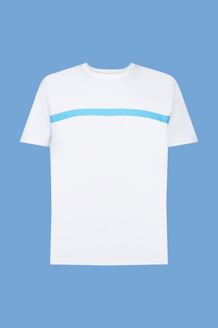Bavlněné tričko s kontrastním pruhem, WHITE, detail image number 5
