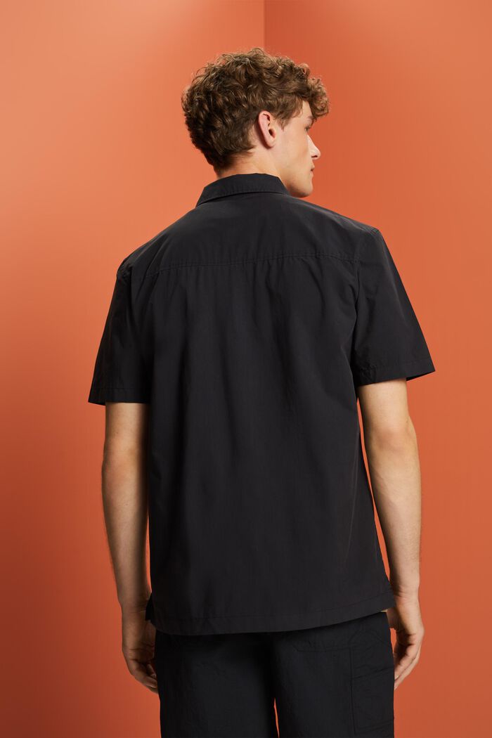 Košile s krátkým rukávem, směs s bavlnou, BLACK, detail image number 3
