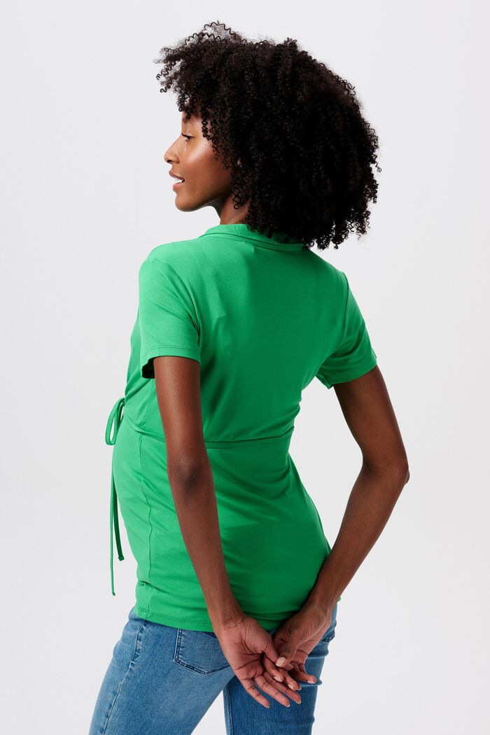 MATERNITY tričko na kojení, se špičatým výstřihem, BRIGHT GREEN, detail image number 3