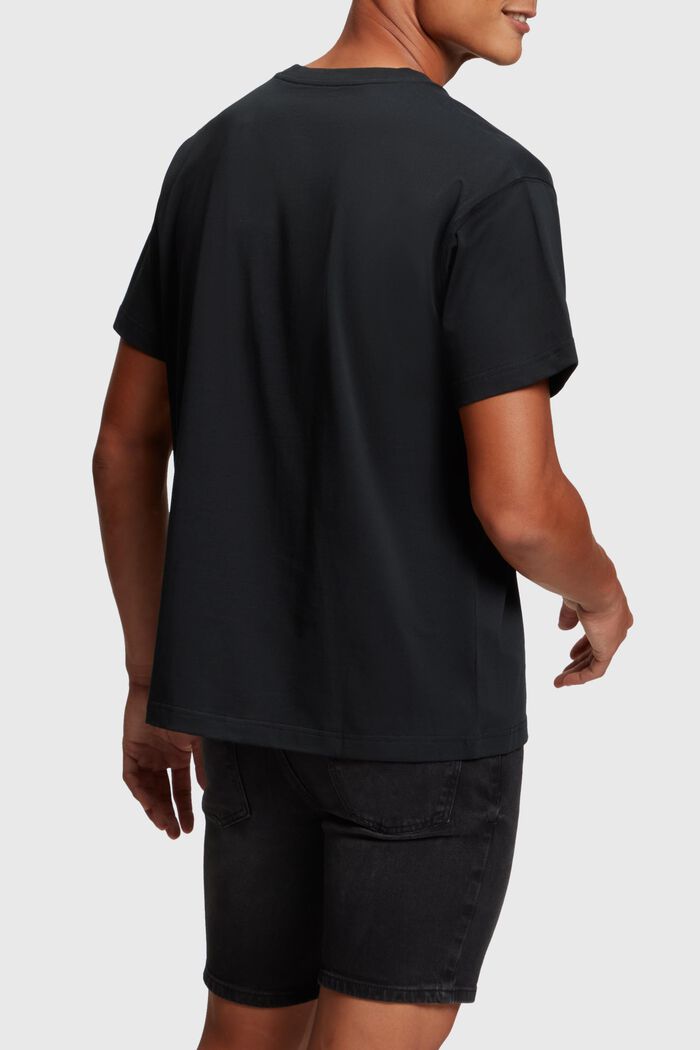 Tričko s našitým logem na hrudi, BLACK, detail image number 1