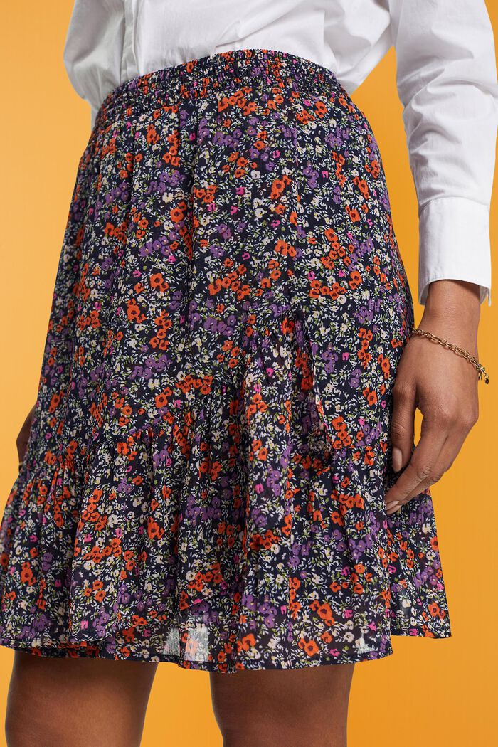 Květovaná sukně s volánovým lemem, NAVY, detail image number 2