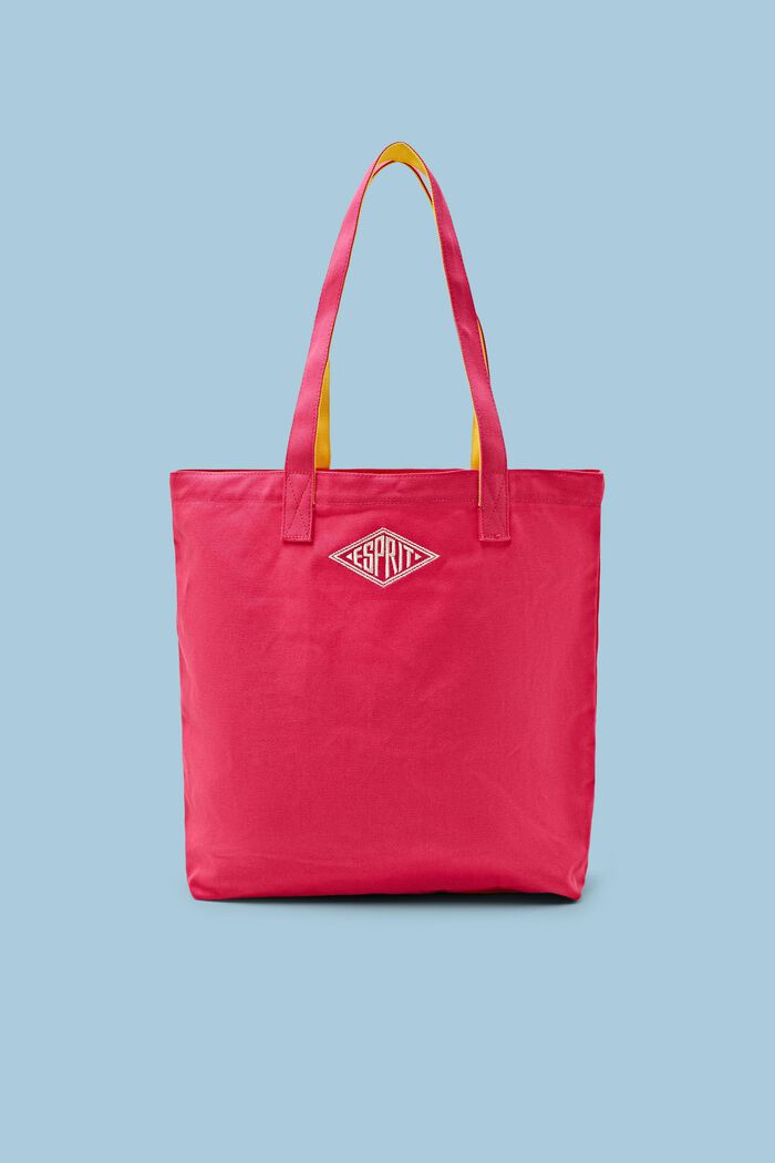 Bavlněná kabelka tote bag s logem, PINK FUCHSIA, detail image number 0