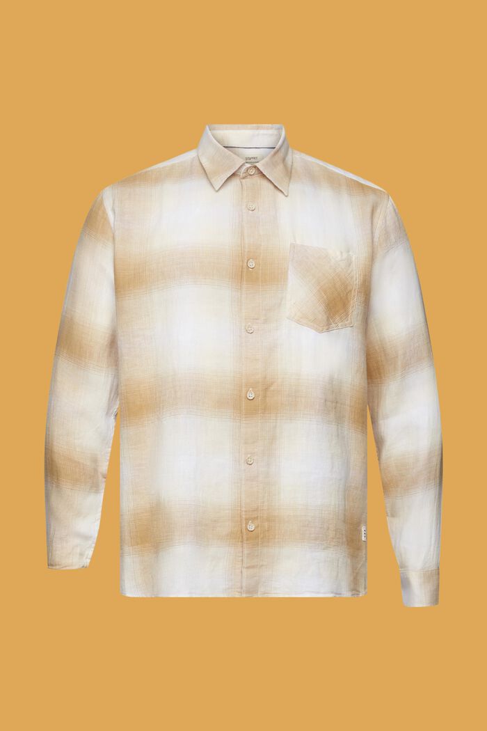 Kostkovaná košile, tartan, směs bavlny a konopí, ICE, detail image number 7