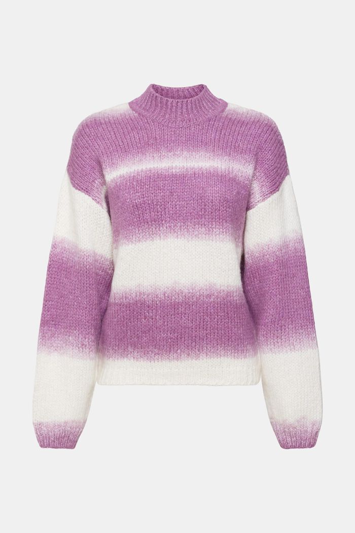 Pruhovaný pulovr ze směsi s vlnou