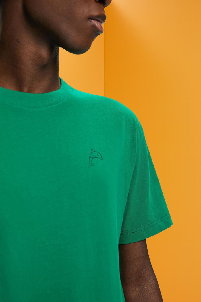 Bavlněné tričko s natištěným delfínem, GREEN, detail image number 2
