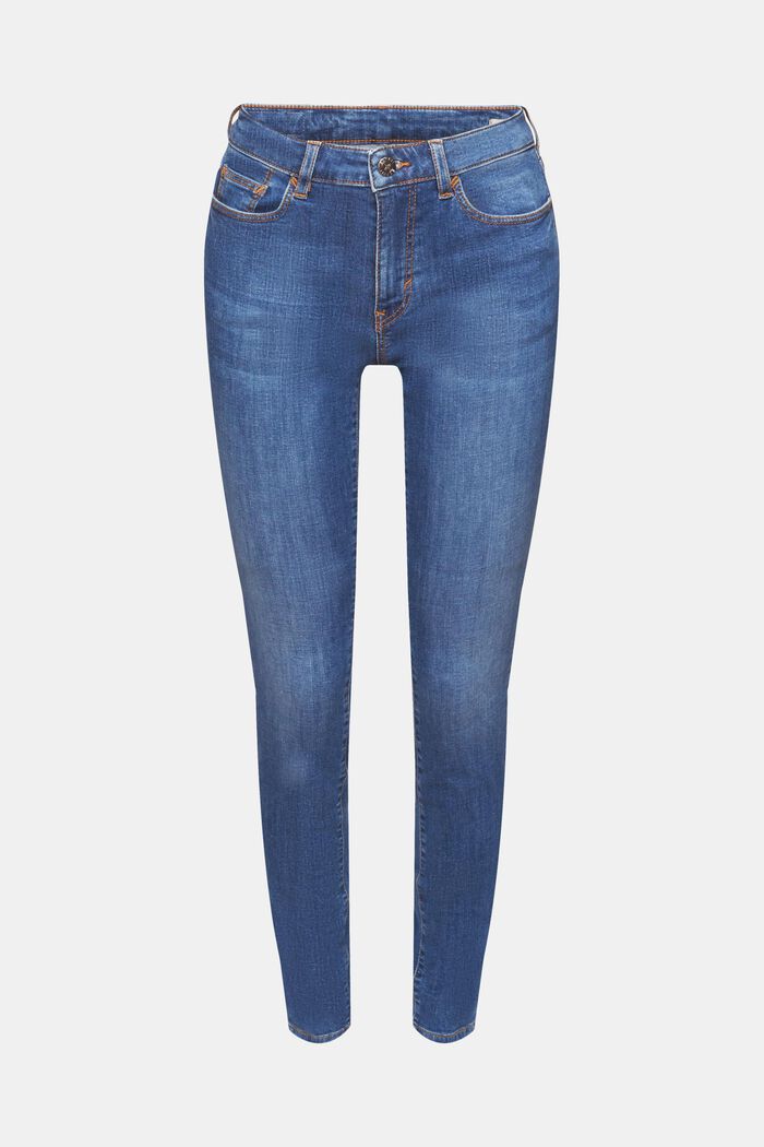 Skinny džíny z udržitelné bavlny, BLUE MEDIUM WASHED, detail image number 7