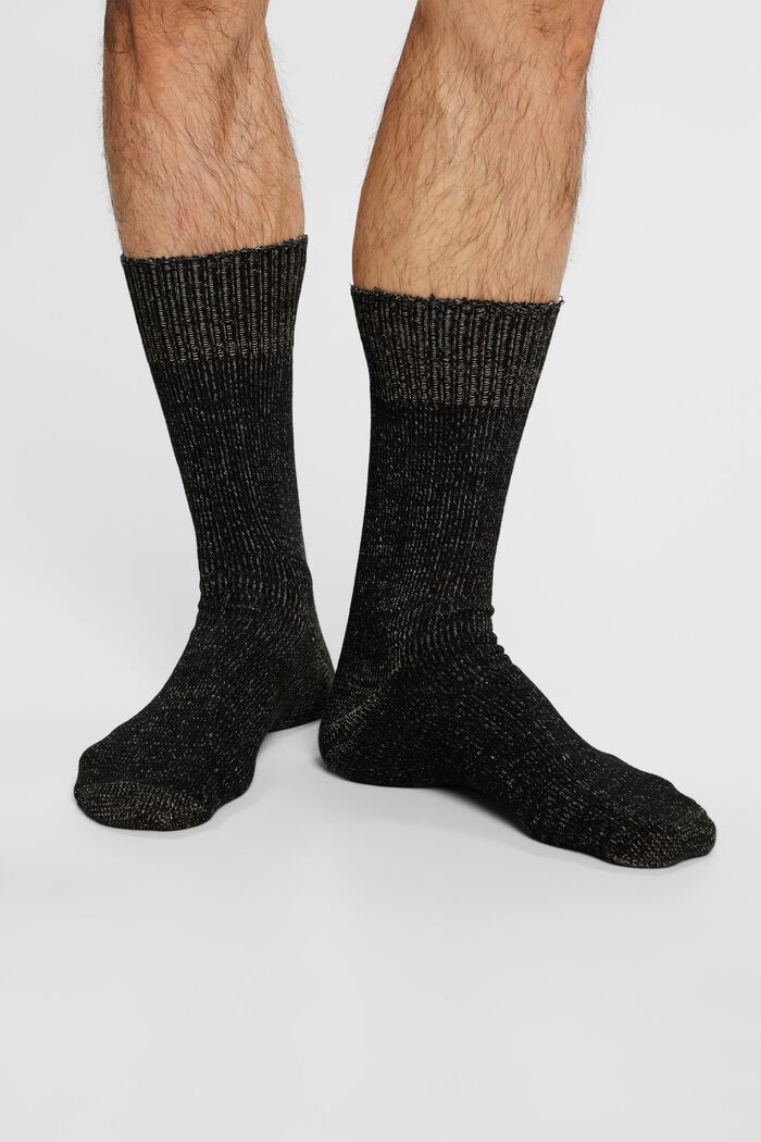 Ponožky z melírované pleteniny, BLACK, detail image number 1