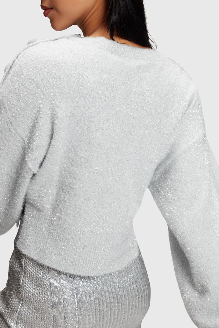 Chlupatý metalický pulovr, SILVER, detail image number 3