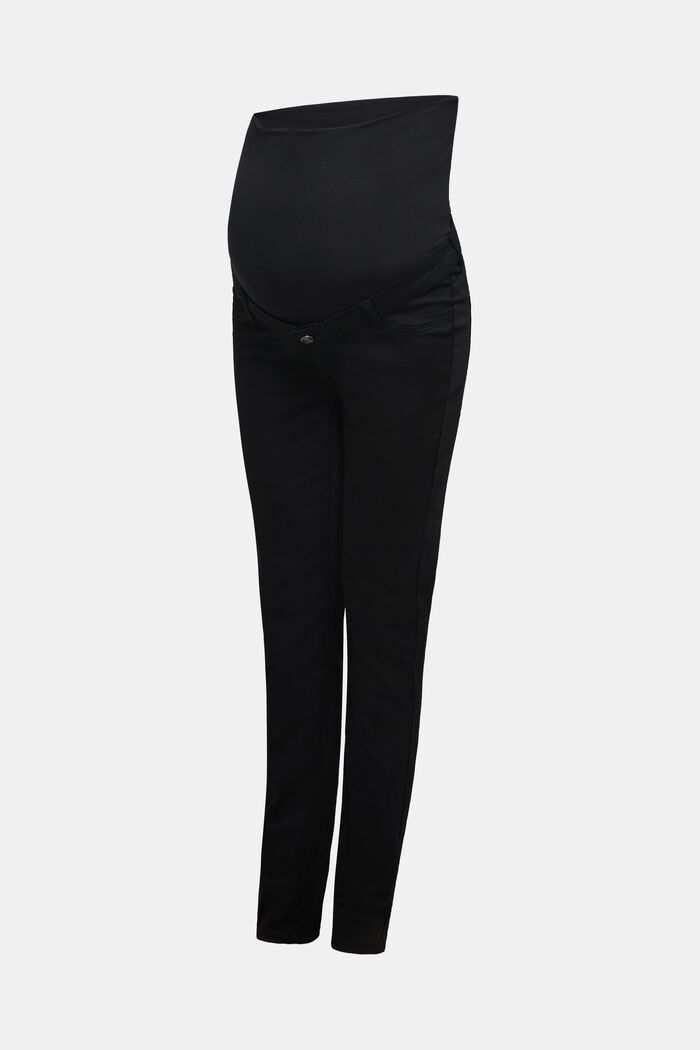 Strečové kalhoty s pásem přes bříško, BLACK, detail image number 6