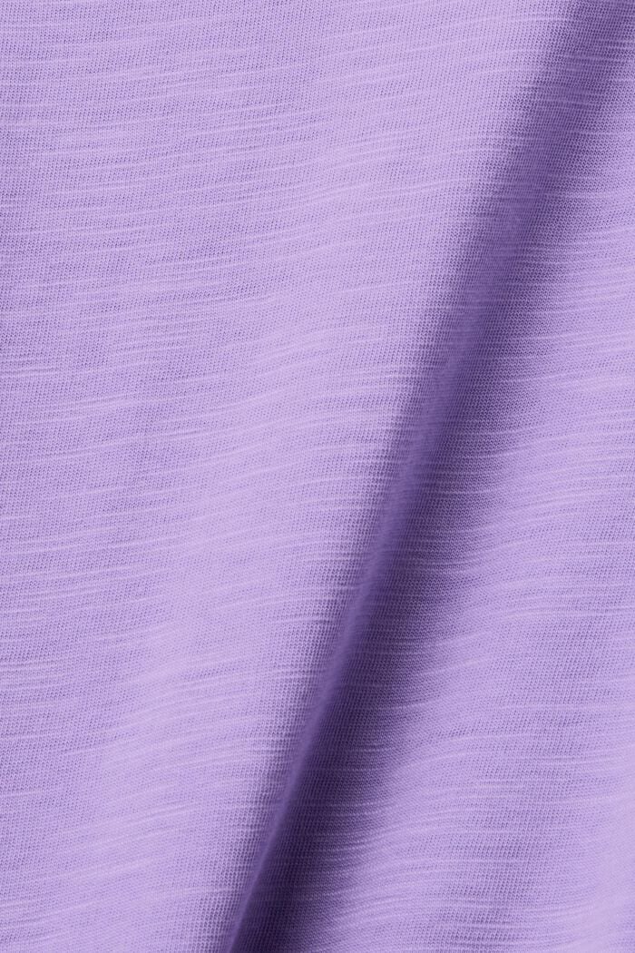 Bavlněné tričko s vykrojeným výstřihem, PURPLE, detail image number 5