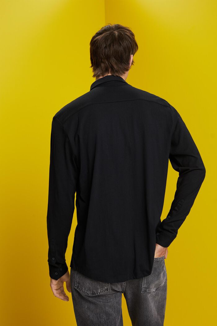 Žerzejová košile, 100 % bavlna, BLACK, detail image number 3