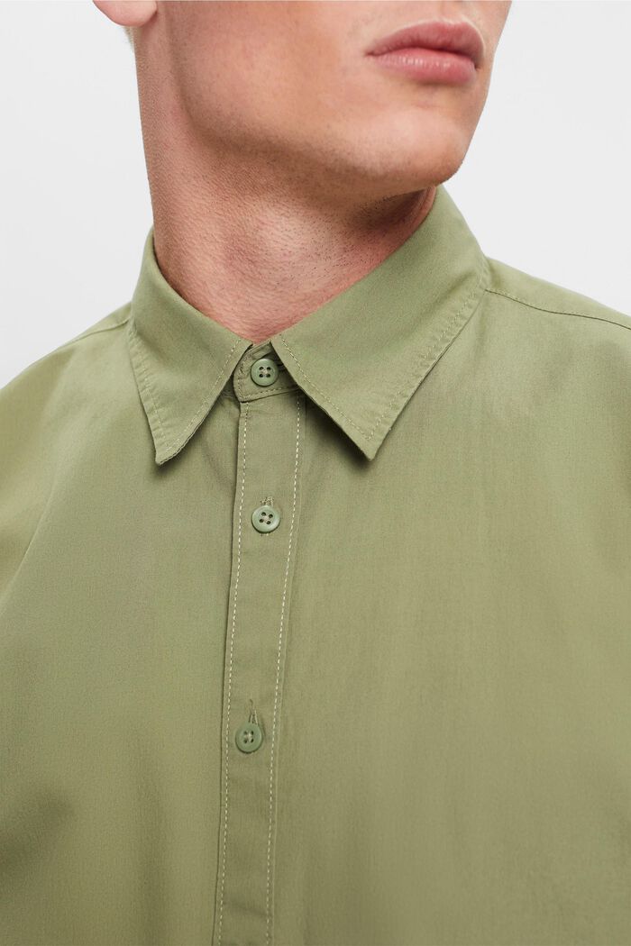 Bavlněná košile z udržitelné bavlny, s krátkým rukávem, LIGHT KHAKI, detail image number 2