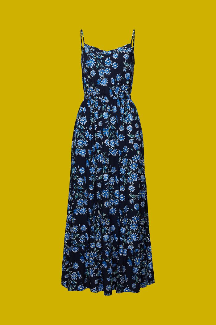 Vzorované maxi šaty, LENZING™ ECOVERO™, NAVY, detail image number 7