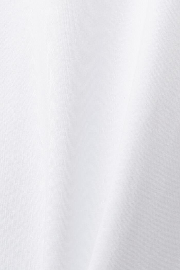Tričko s kulatým výstřihem, z žerzeje z bavlny pima, WHITE, detail image number 5