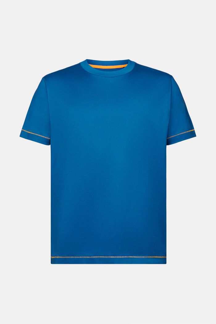 Žerzejové tričko s kulatým výstřihem, 100% bavlna, DARK BLUE, detail image number 5