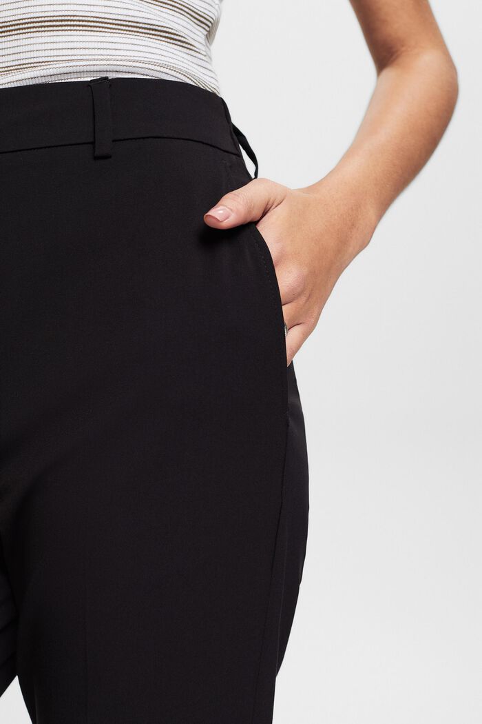 Krepové kalhoty s rovnými nohavicemi, ANTHRACITE, detail image number 4