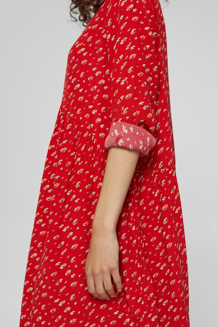 Květované midi šaty z materiálu LENZING™ ECOVERO™, RED, detail image number 3