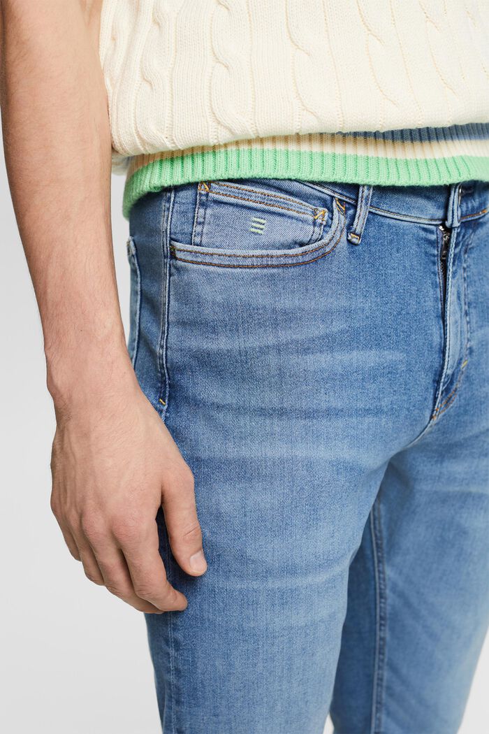 Skinny džíny se střední výškou pasu, BLUE LIGHT WASHED, detail image number 4