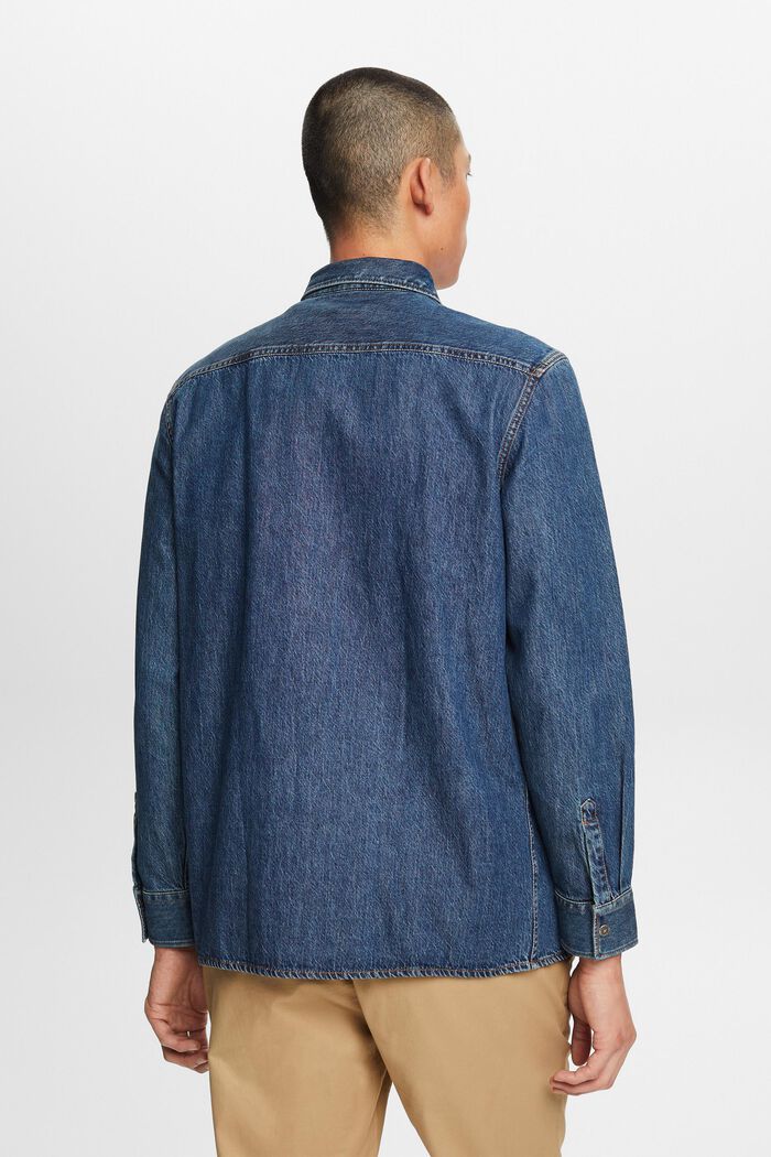 Džínová košile, 100% bavlna, BLUE MEDIUM WASHED, detail image number 3