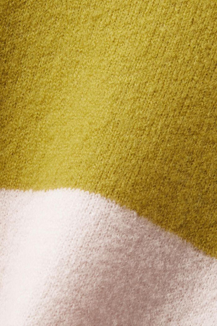 Pruhovaný svetr ze směsi s vlnou, LIGHT PINK, detail image number 6