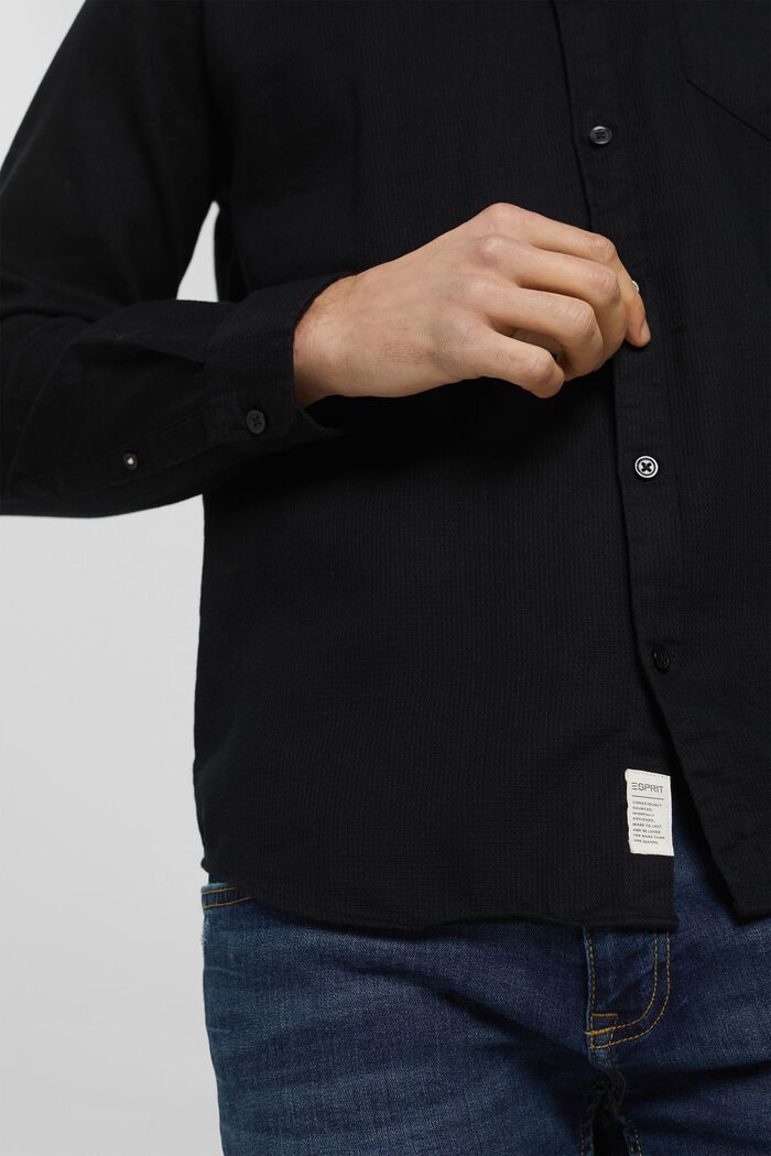 Košile se stojáčkem z bavlny, BLACK, detail image number 1