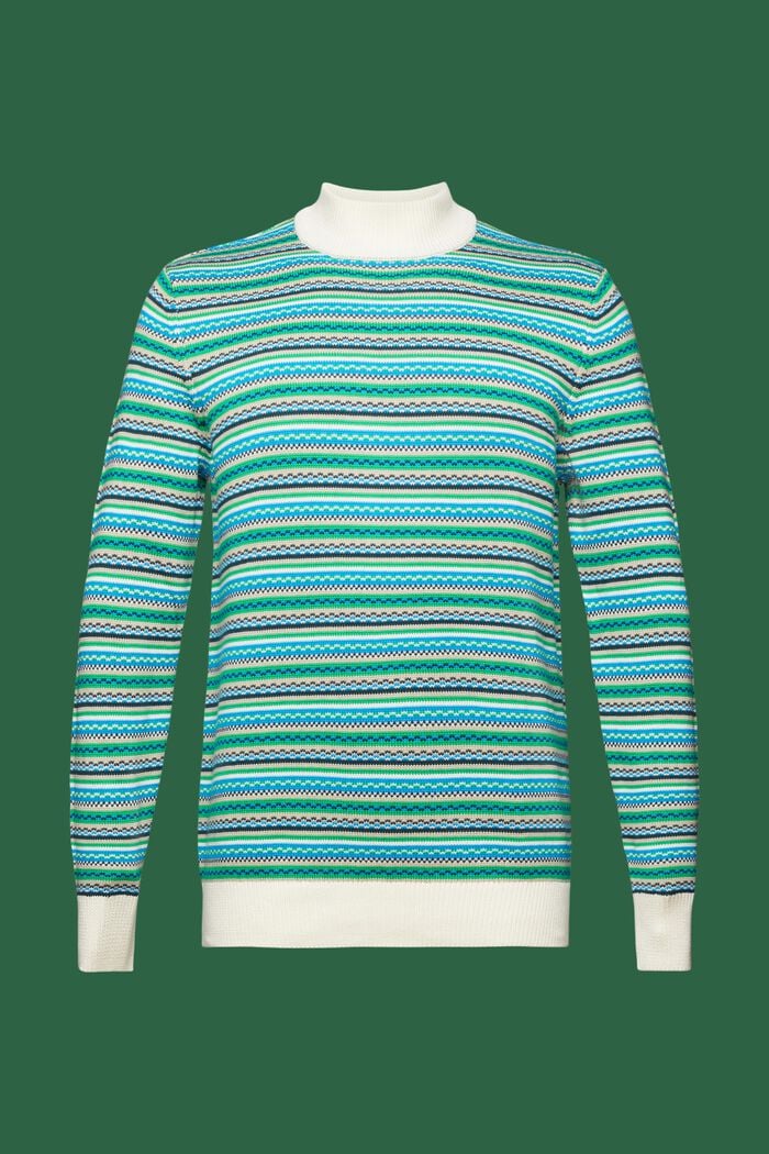 Bavlněný žakárový pulovr s krátkým rolákem, ICE, detail image number 7