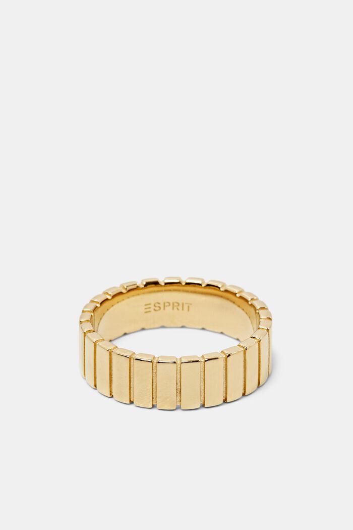 Vroubkovaný prsten zlaté barvy, sterlingové stříbro, GOLD, detail image number 0