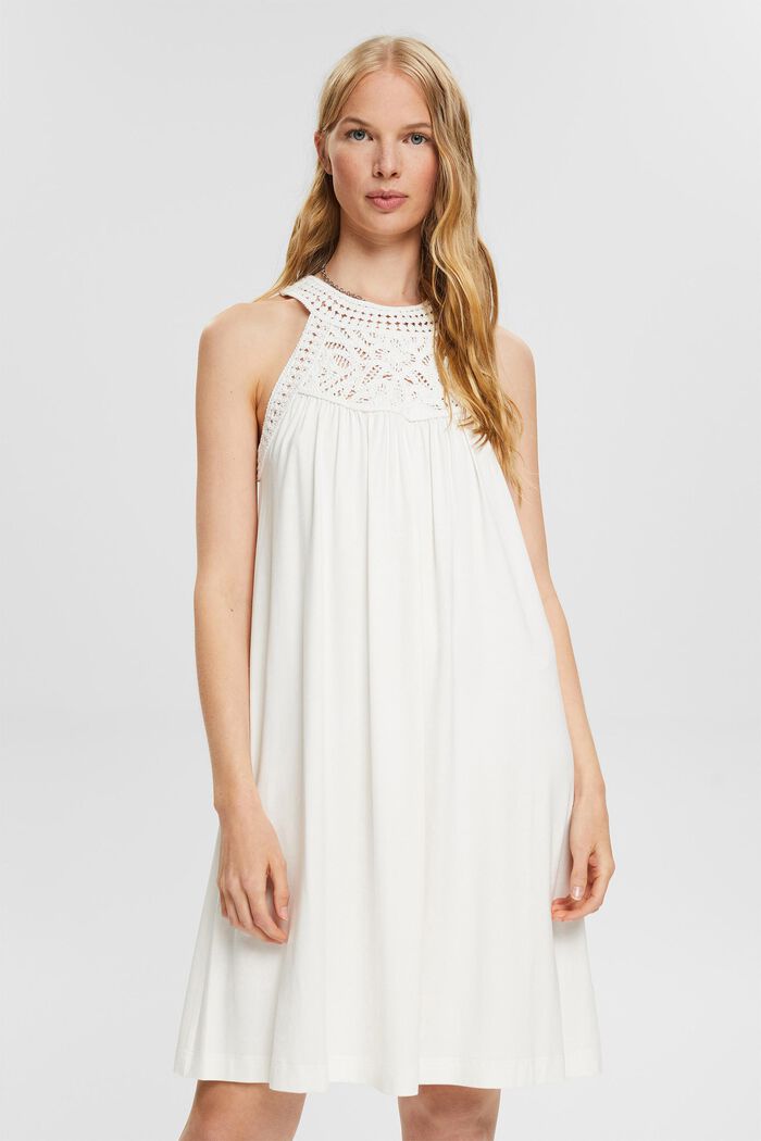 Šaty s háčkovanou krajkou, OFF WHITE, detail image number 0