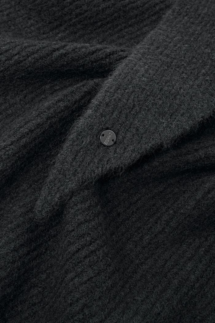 Trojcípá šála z žebrové pleteniny, BLACK, detail image number 1
