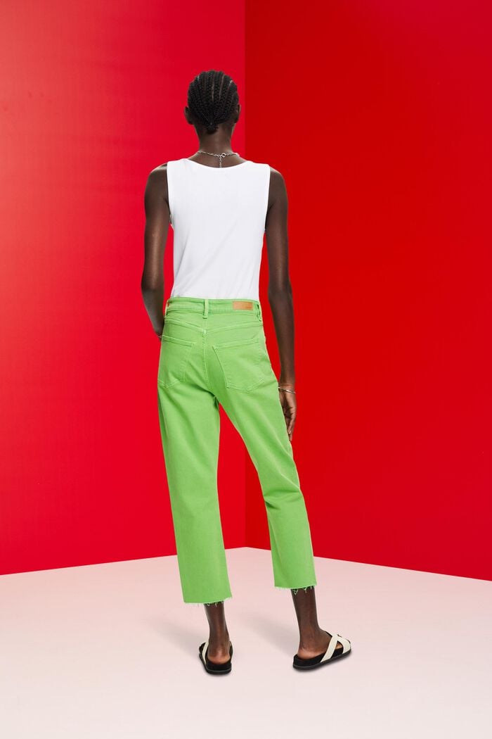 Zkrácené kalhoty s roztřepenými lemy, GREEN, detail image number 3
