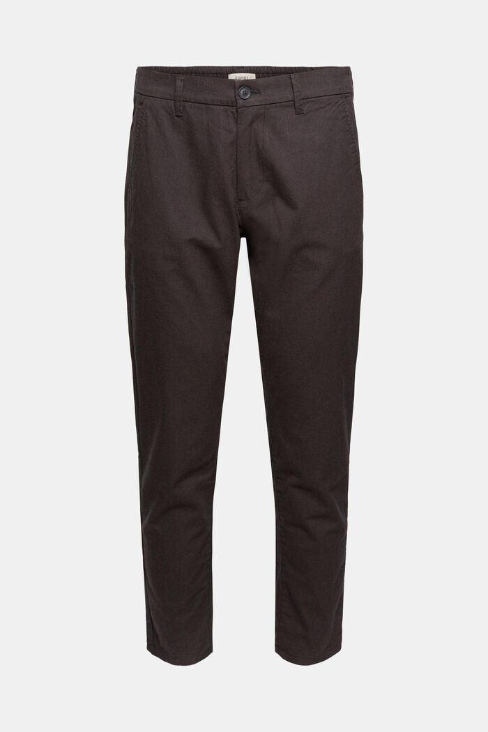 Chino kalhoty, počesaná tkanina, DARK BROWN, detail image number 2