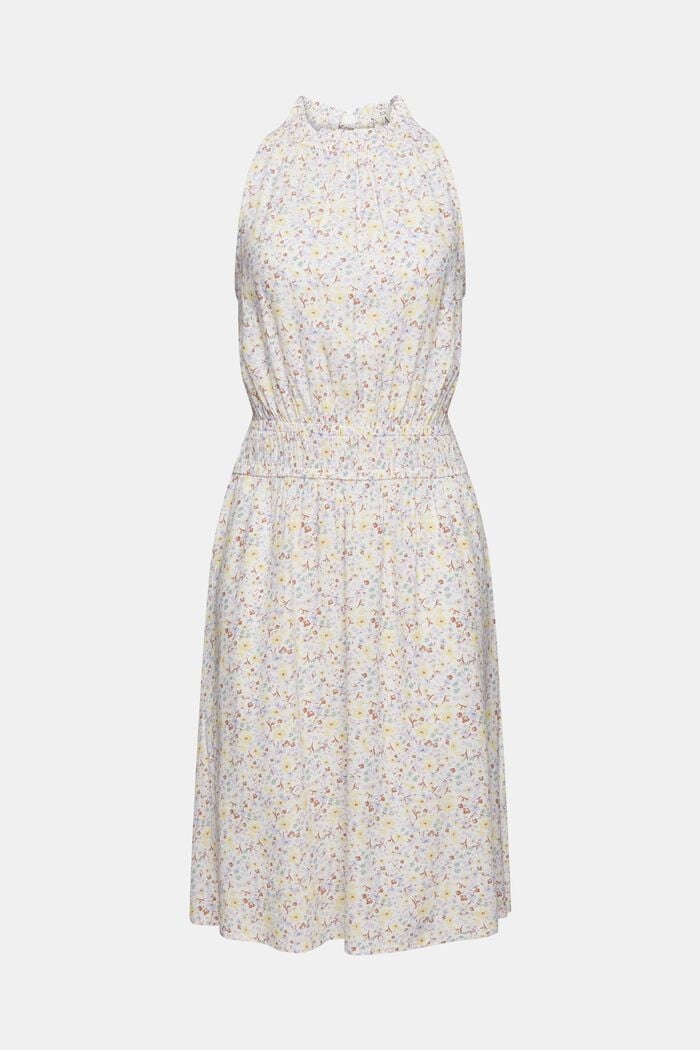 Šaty se stužkami za krkem a vzorem tisíců kvítků, OFF WHITE, detail image number 6