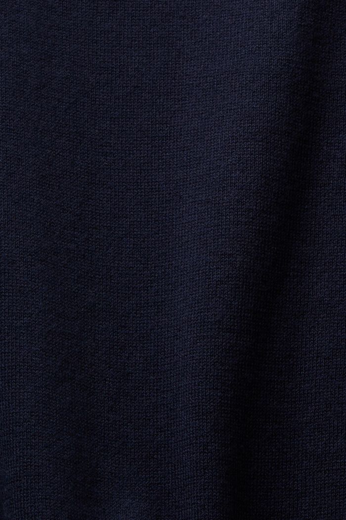 Bavlněný pulovr se špičatým výstřihem, NAVY, detail image number 4