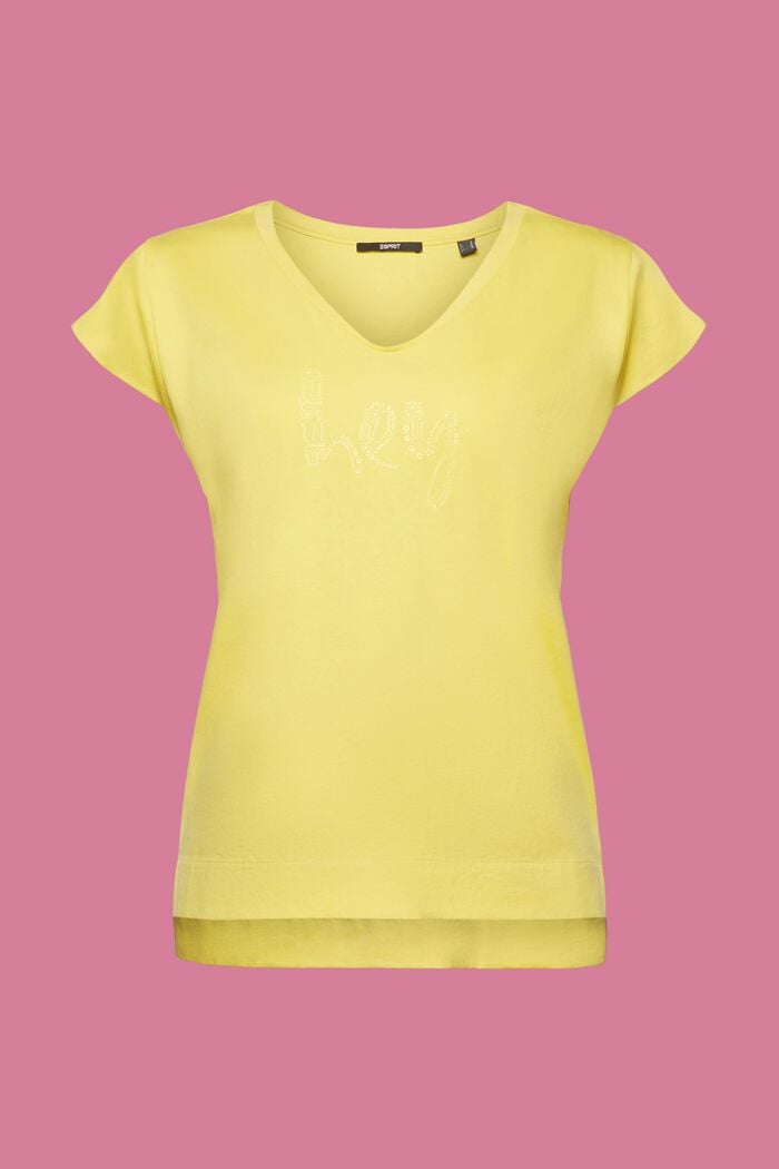 Tričko s dvoubarevným potiskem, 100 % bavlna, DUSTY YELLOW, detail image number 7