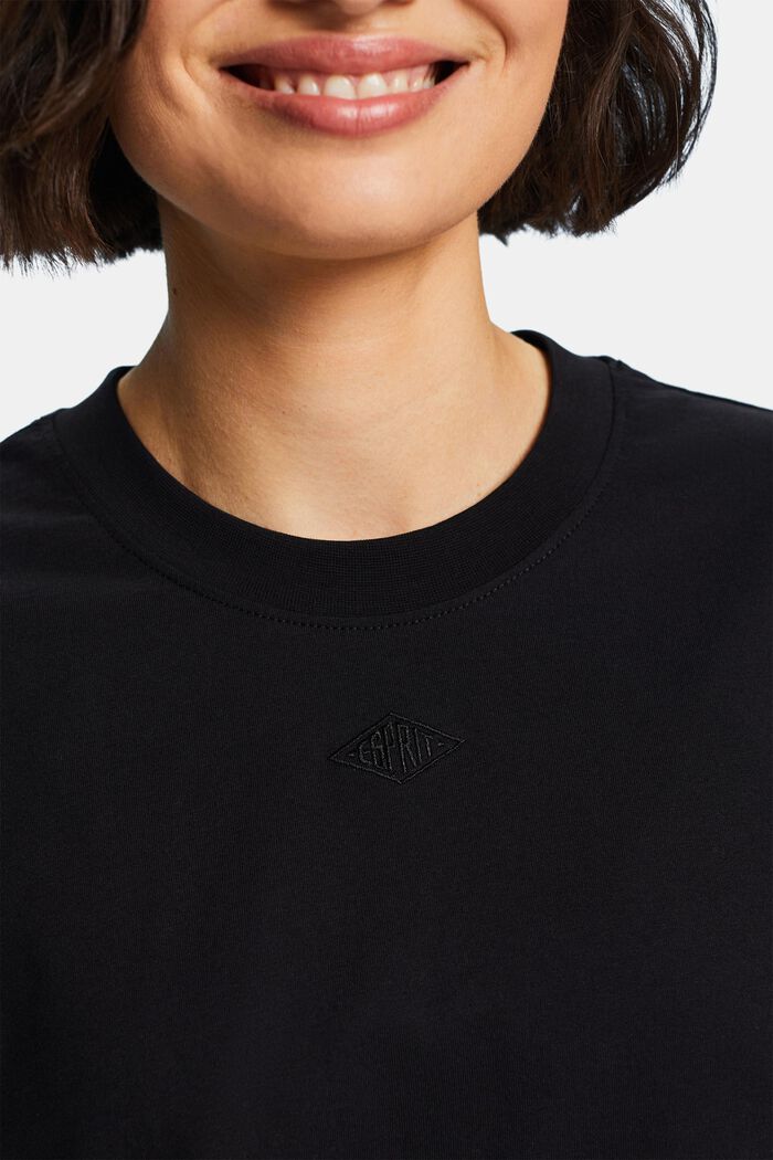 Tričko s vyšitým logem, bavlna pima, BLACK, detail image number 2