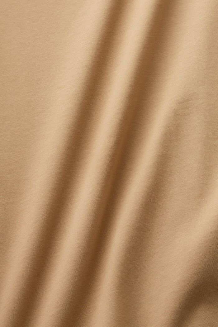Tričko s kulatým výstřihem, z bavlny pima, BEIGE, detail image number 5