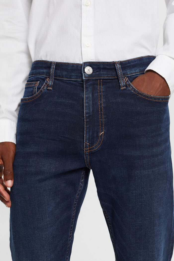 Slim džíny se střední výškou pasu, BLUE DARK WASHED, detail image number 6